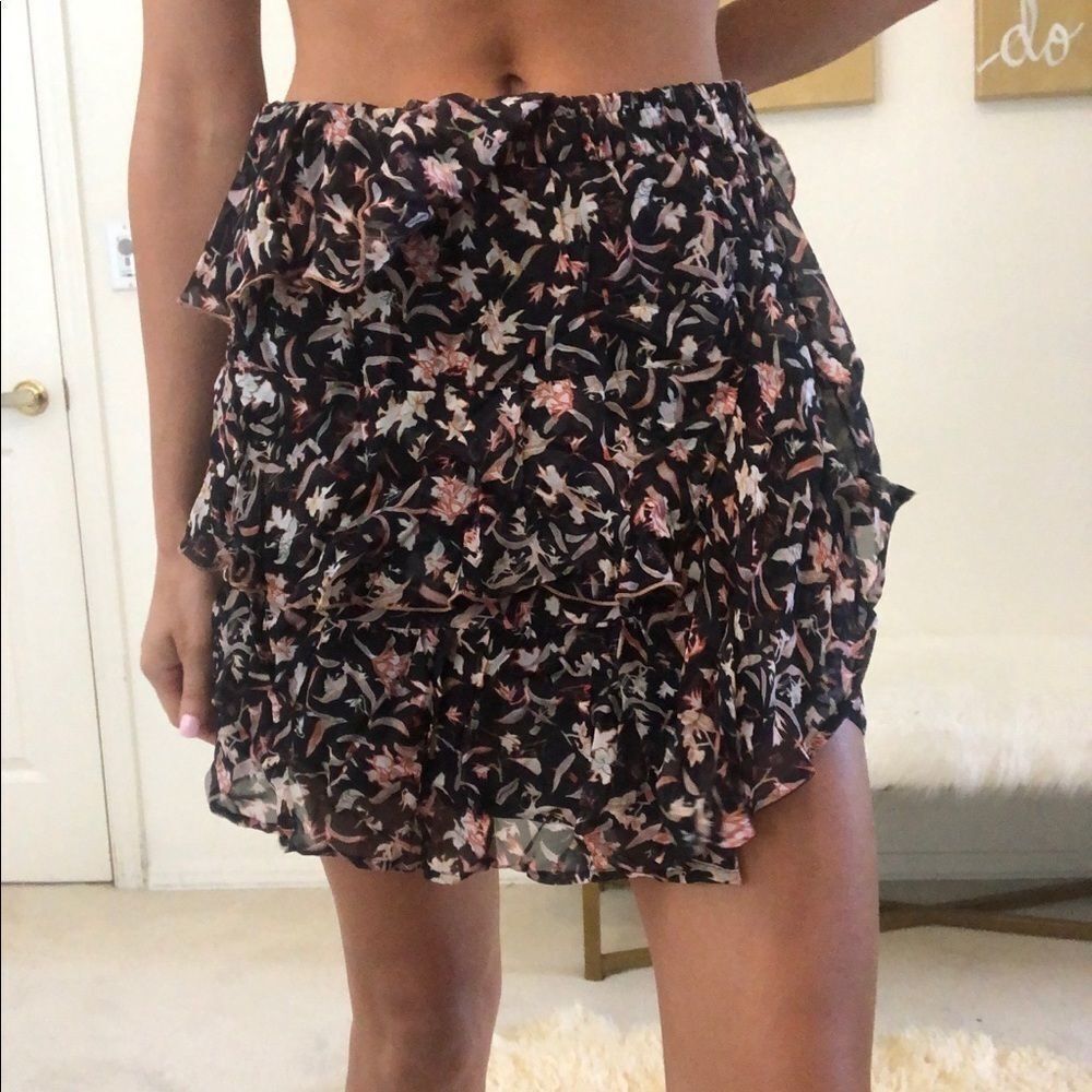 New IRO brooks floral mini skirt ruffles
